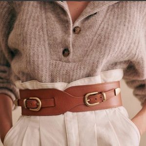 Sezane leather belt made in Italy NWT
